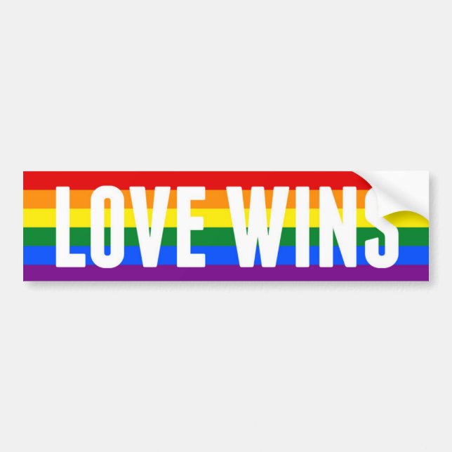 LOVE WINS gay marriage bumper sticker (Front)