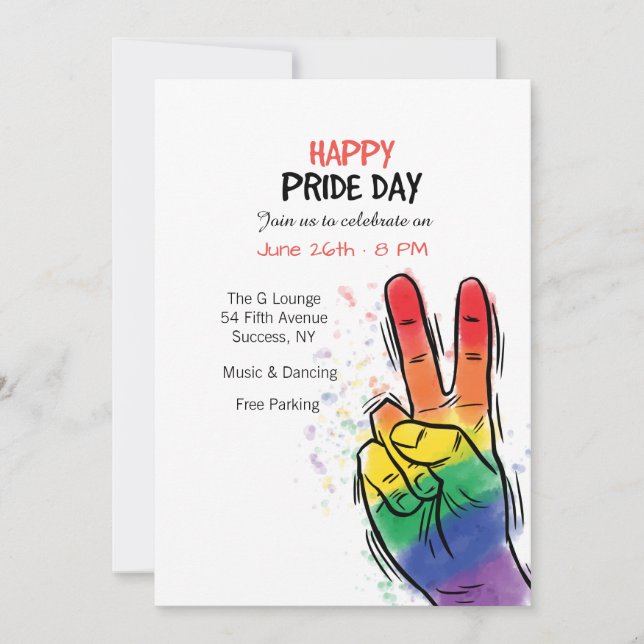 Love Wins Gay Pride Day Invitation (Front)