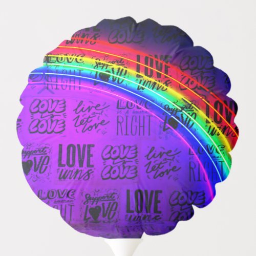 Love Wins Gay Pride LBGQT Rainbow Balloon