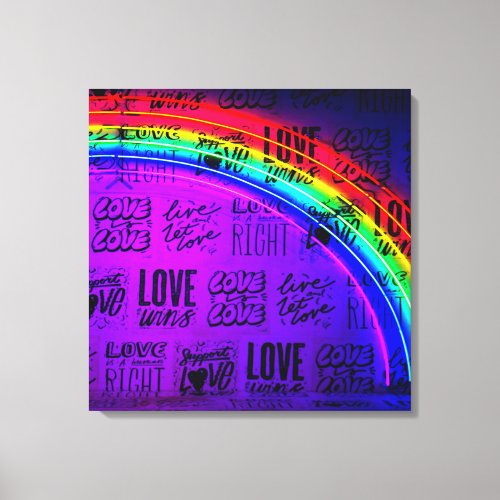 Love Wins Gay Pride LBGQT Rainbow Canvas Print
