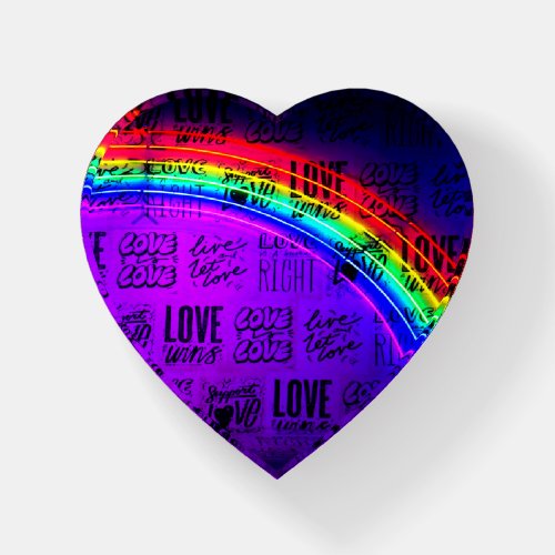 Love Wins Gay Pride LBGQT Rainbow Paperweight