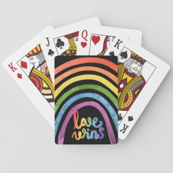 Love Wins Gay Pride Rainbow Playing Cards by Neurotic_Designs at Zazzle