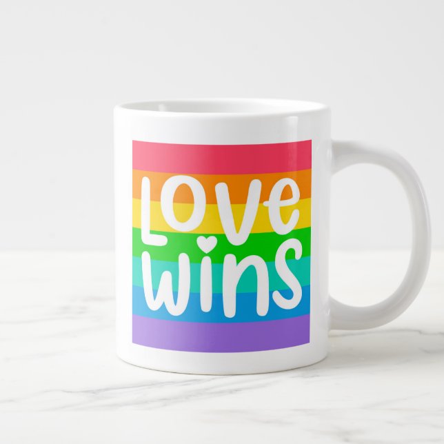 Love Wins Giant Coffee Mug (Right)