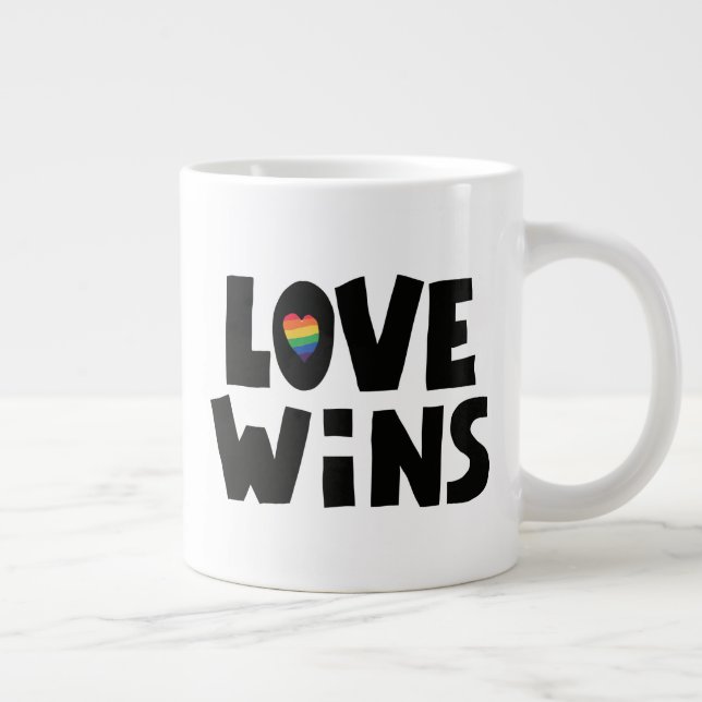 Love Wins Giant Coffee Mug (Right)