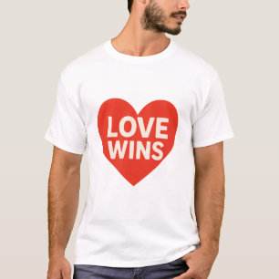 Love Wins Heart Design T-Shirt