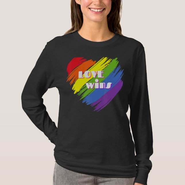Love Wins  Heart Gay Pride Month Lgbt T-Shirt (Front)