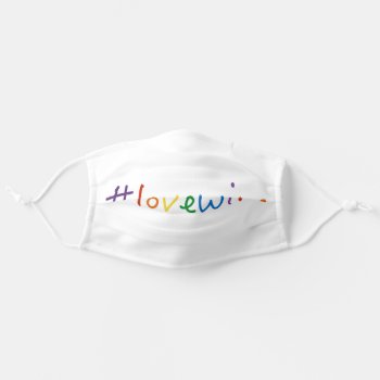 Love Wins Inspirational Quote Uplifting Rainbow Adult Cloth Face Mask by ShopKatalyst at Zazzle