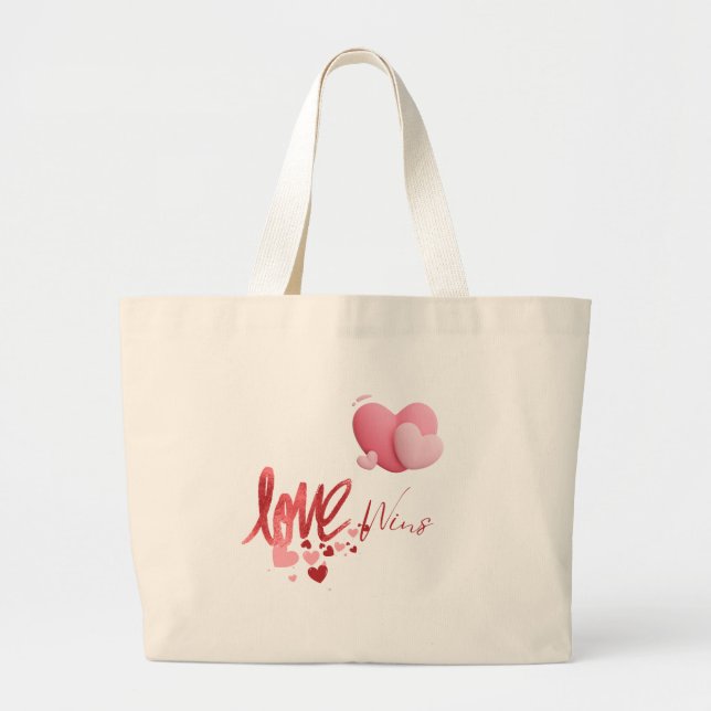 Love Wins Large Tote Bag (Front)