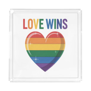 Love Wins LGBT Gay Pride Equality Acrylic Tray
