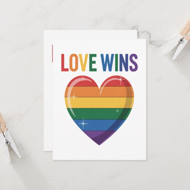 Love Wins LGBT Gay Pride Equality Invitation (Front/Back In Situ)
