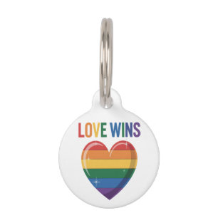 Love Wins LGBT Gay Pride Equality Pet ID Tag