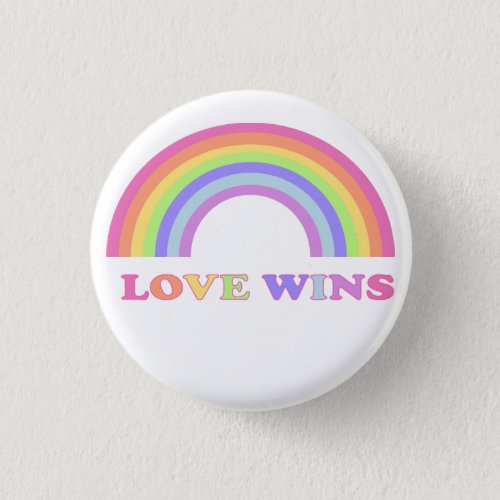 Love Wins _ LGBT  Gay Pride Rainbow Button