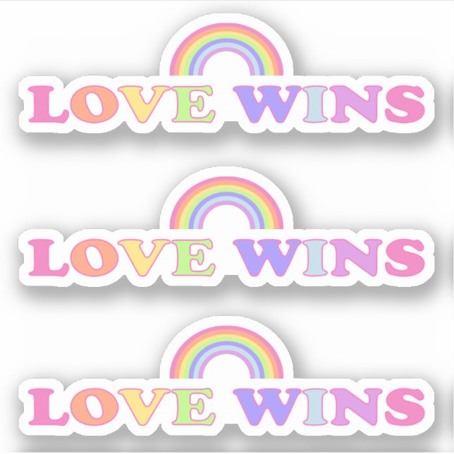 Love Wins - LGBT / Gay Pride Rainbow Sticker (Front)