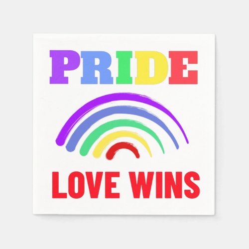 Love Wins LGBT Pride Rainbow Napkins