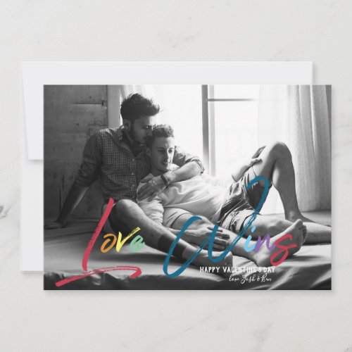 Love Wins  LGBT Valentines Photo Card