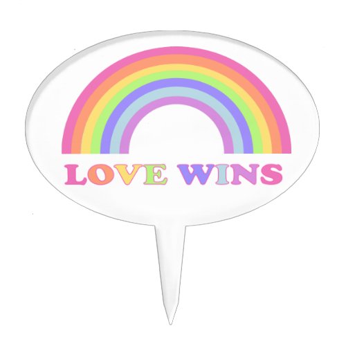 Love Wins _ LGBTQ  Gay Pride Rainbow Cake Topper