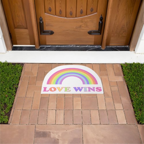 Love Wins _ LGBTQ  Gay Pride Rainbow  Doormat