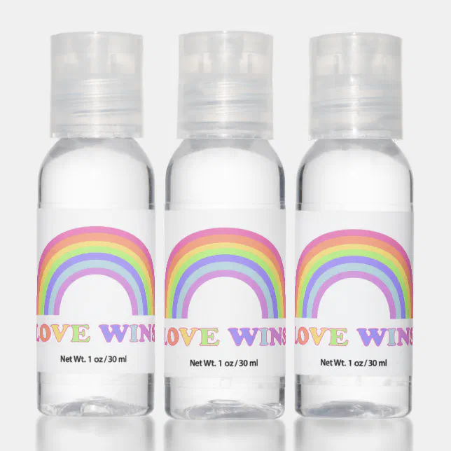 Love Wins - LGBTQ / Gay Pride Rainbow Hand Sanitizer | Zazzle
