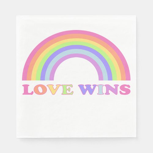 Love Wins _ LGBTQ  Gay Pride Rainbow  Napkins