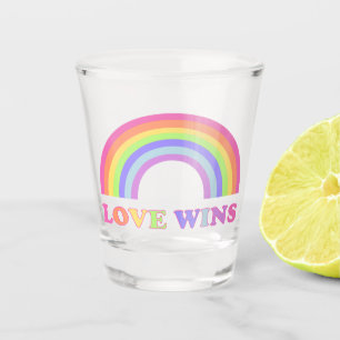 Love Wins - LGBTQ / Gay Pride Rainbow Shot Glass