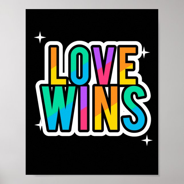 Love wins. LGBTQ+Pride. Rainbow. Poster (Front)