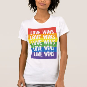 Love Wins - Love Equality Rainbow Flag T-Shirt