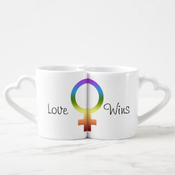 Love Wins Matching Rainbow Female Symbols Coffee Mug Set by apassion4pixels at Zazzle