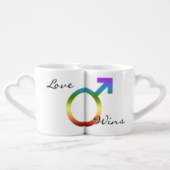 Love Wins Matching Rainbow Male Symbols Coffee Mug Set by apassion4pixels at Zazzle