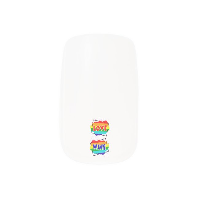 Love Wins Minx Nail Art (Left Thumb)