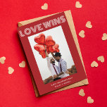 Love Wins Modern Red Typography Photo Valentine's Holiday Card<br><div class="desc">Love Wins Modern Red Typography Custom Photo Valentine's Holiday Card</div>