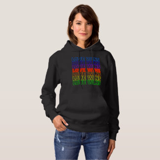 Love Wins! Neon Sign Black Sweatshirt