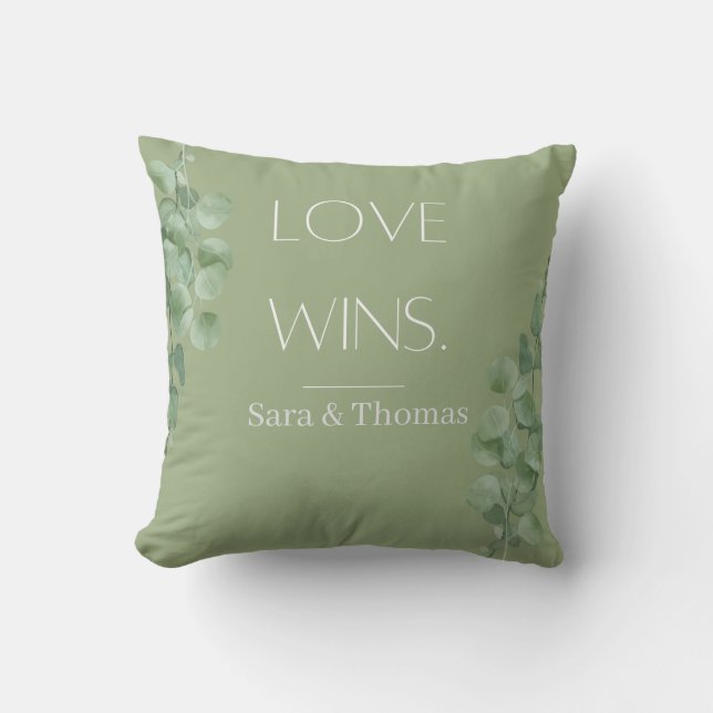 Love Wins Personalized Pillow (Front)