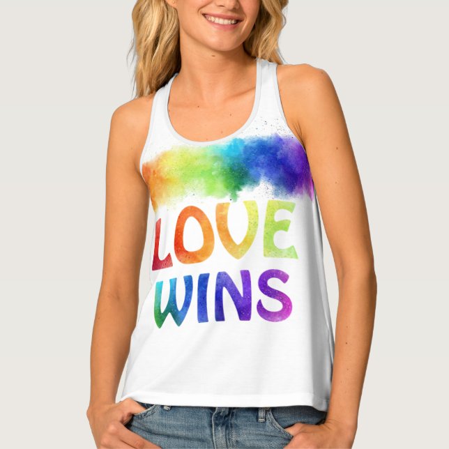 Love Wins Pride Rainbow Tank Top (Front)