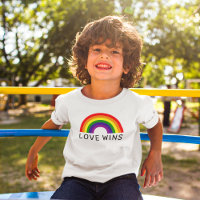 Love Wins Rainbow Arch Kids White