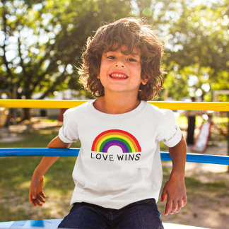 Love Wins Rainbow Arch Kids White T-Shirt