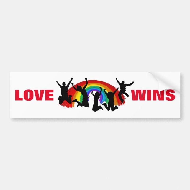 Love Wins Rainbow Bumper Sticker (Front)