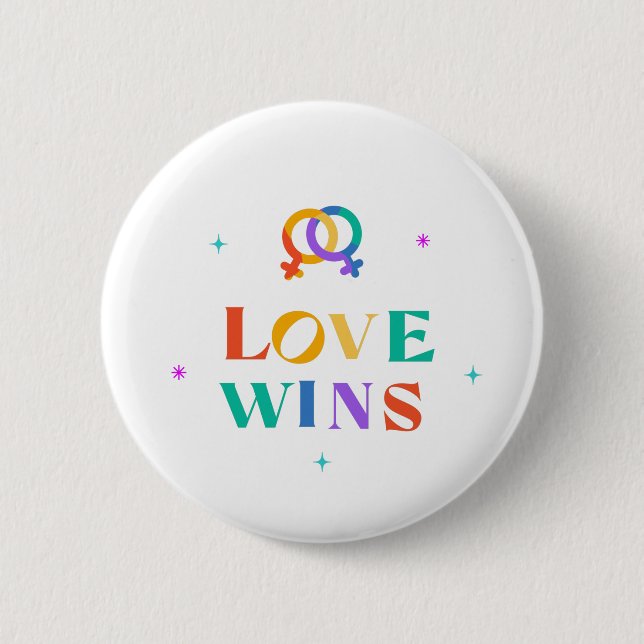 Love Wins Rainbow  Button (Front)
