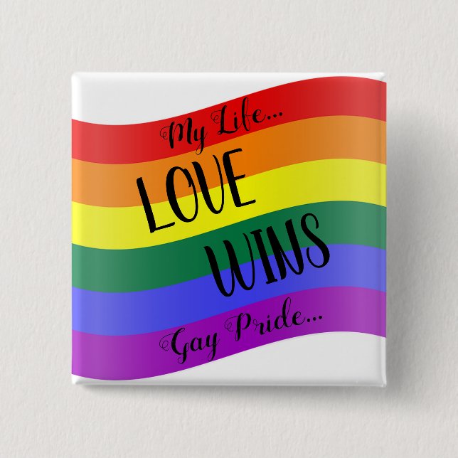 Love Wins Rainbow Button (Front)