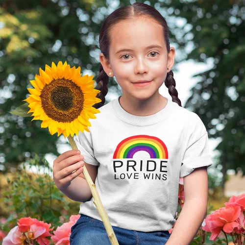 Love Wins Rainbow Colors LGBTQ Gay Pride T_Shirt