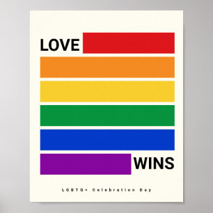 Love Wins Rainbow Colors LGBTQ Poster