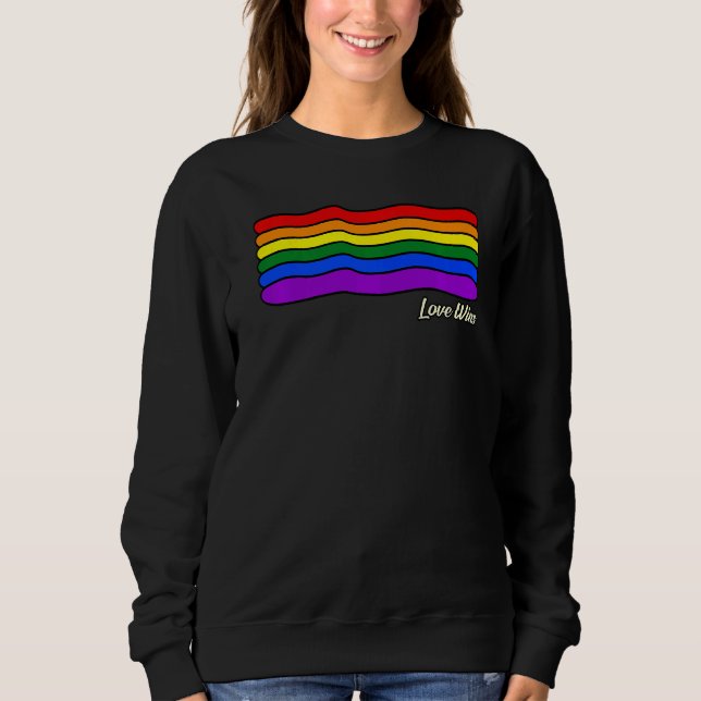 Love Wins Rainbow Flag Gay Lgbtq Month Supporter G Sweatshirt (Front)