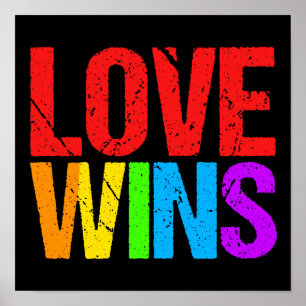 Love Wins Rainbow Gay Pride Poster