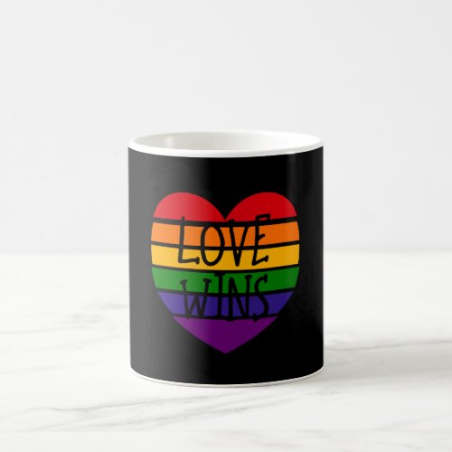 Love Wins Rainbow Heart Coffee Mug