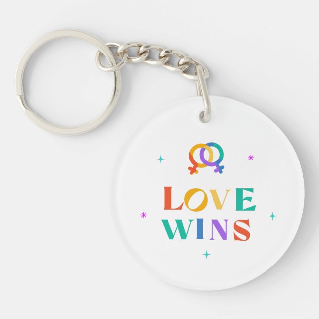Love Wins Rainbow  Keychain (Front)