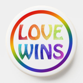 Love Wins Rainbow Pride White Trim PopSocket