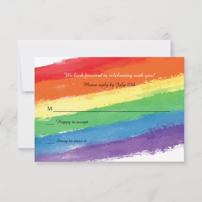 Love Wins Rainbow Response Card (Front)