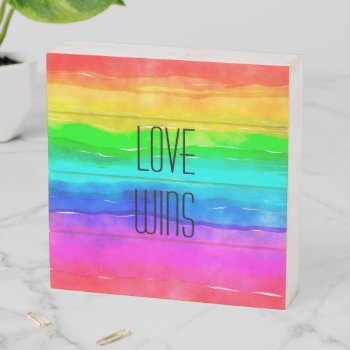 Love Wins Rainbow Wooden Box Sign by NatureTales at Zazzle
