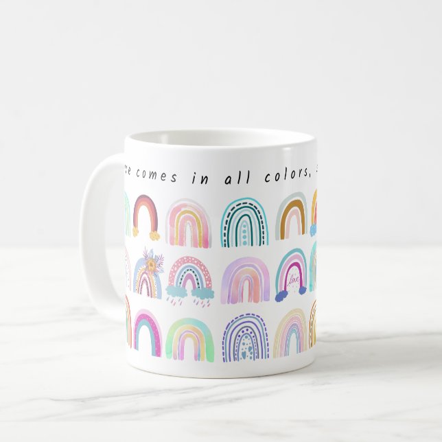 Love Wins - Rainbows Coffee Mug (Front Left)