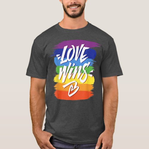 Love Wins T  Lesbian Gay Pride Rainbow Pride LGBT  T_Shirt