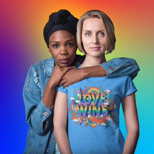 martinclemmons Watercolor Love Wins Rainbow (LGBT) T-Shirt